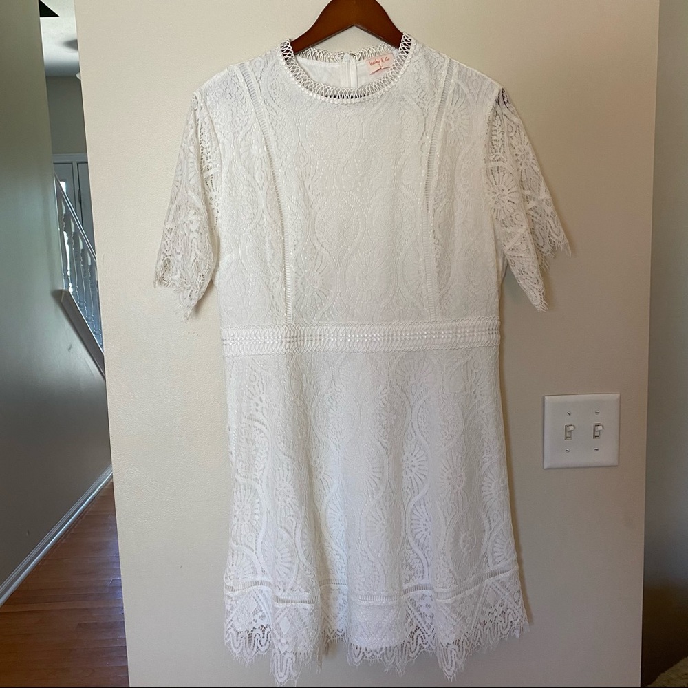 White lace dress, size large